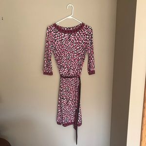 Dana Buchman Pink & Black Knit Dress Size XS